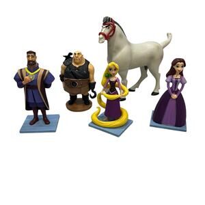 Disney Tangled Rapunzel King Queen Maximus Hook Hand Figures Cake Toppers